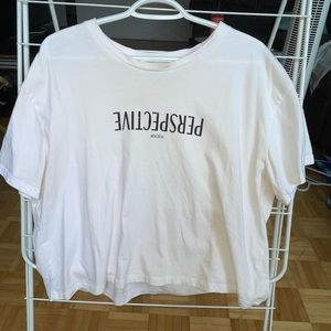 White crop tee shirt, XL